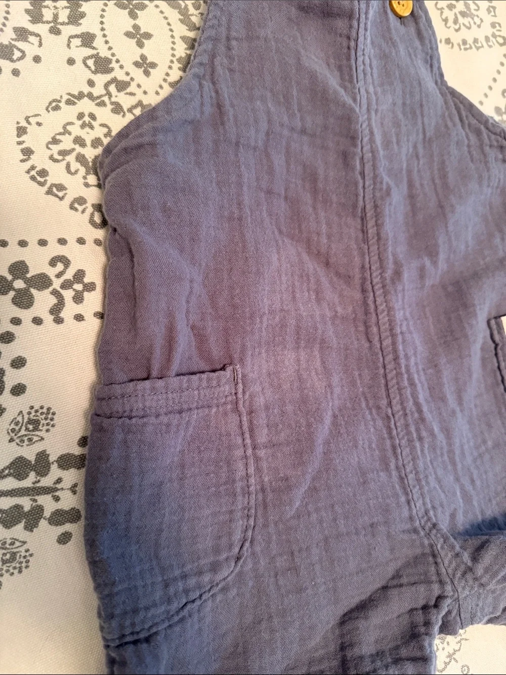 Toddler Navy Blue Cotton Overalls (Linen Inspired) - Size 18 Months